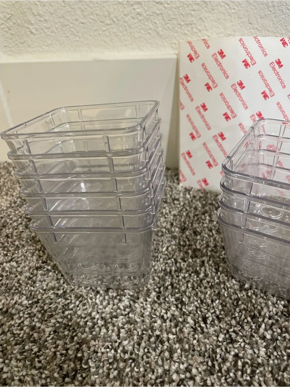 Clear Plastic Bath Organizer Bins - Set of 12